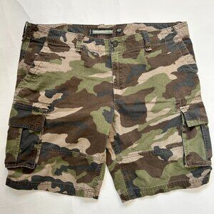 Old Navy Mens Size 40 100% Cotton Brown Camo Military Camoflague Cargo Shorts